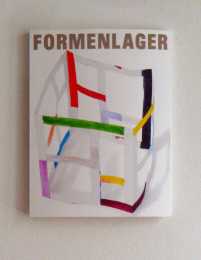 Formenlager . 25,4 x 20 x 1 cm . Siebdruck und Aquarell . 2 Farben